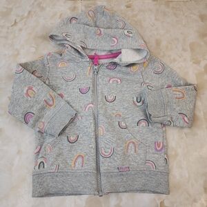 Cat & Jack 2T Gray Hoodie with Rainbow Accents